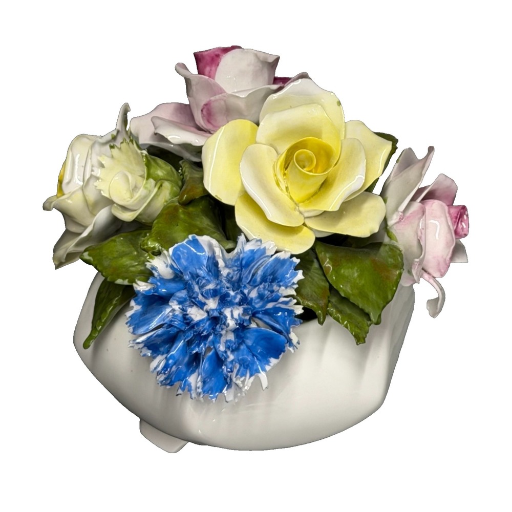 Vintage Floral Figurine Radnor Bone China Bouquet Hand Painted Hand Made England
